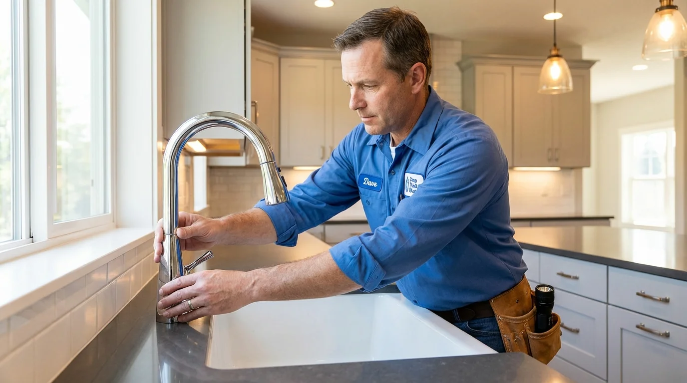 Kitchen faucet installation by Johns Plumbing LLC in Glenmora