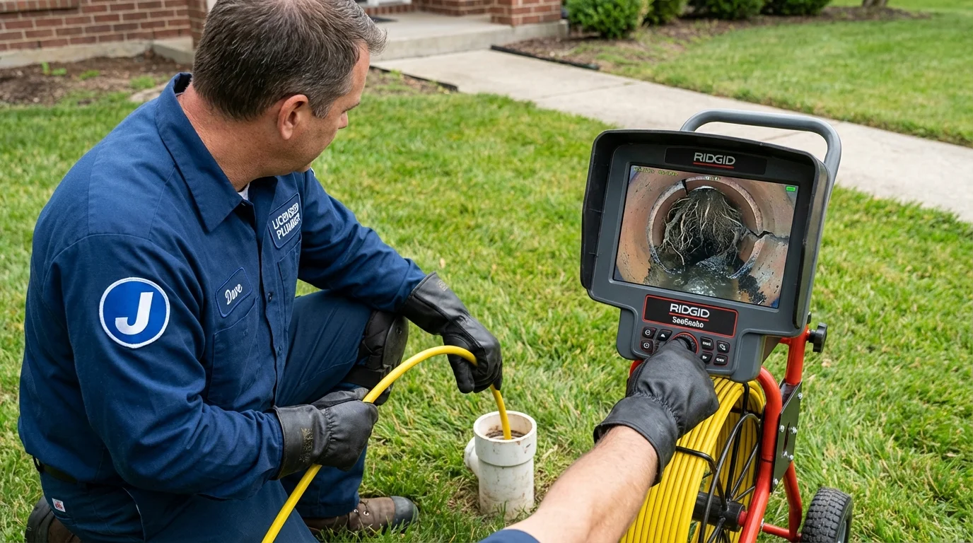 Sewer camera inspection being performed by Johns Plumbing LLC in Glenmora